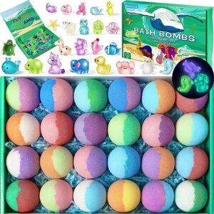 Kids Bath Bombs with Toys- 24 Pcs Easter Gifts for Boys and Girls